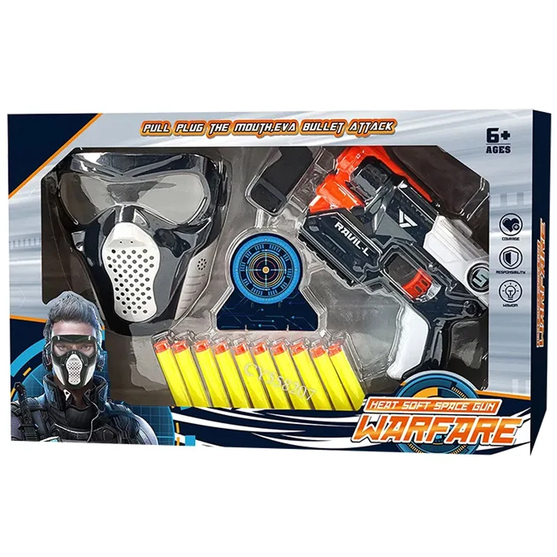 Warfare Heat Soft Space Gun Safe EVA Bullets, Includes Gun, Mask, Dart, and 10 Soft Bullets Fun Toy for Boys Ages 6+  (826-65A)